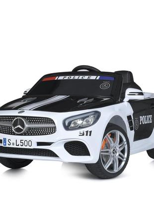 Детский электромобиль с музыкой mercedes sl500 police bambi m 4866eblr-1-2 белый