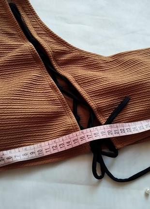 Мега стильный ❤️ раздельный купальник shein rib lace-up bikini swimsuit8 фото
