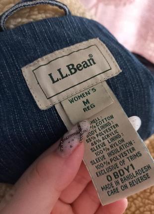 Винтажная джинсовая куртка на подкладке из шерпы l.l.bean 46-48 размер6 фото