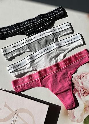 Трусики стринги секрет с лого резинкой изнанка сикрет victoria’s secret