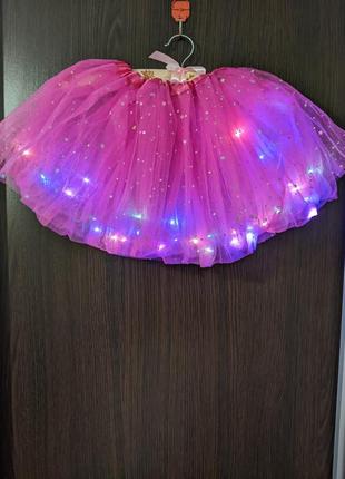 Светящаяся фатиновая юбка-пачка (туту) для девочек1 фото