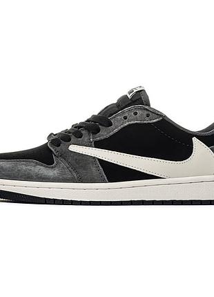 Кроссовки найк nike nike air jordan 1 retro low travis scott silver