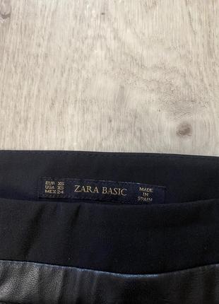Класичні штани zara зі шкіряними лампасами, р.xs-s6 фото