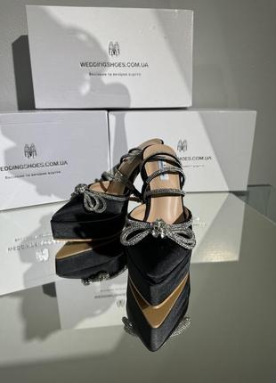 Праздничные туфли на платформе в стиле versace2 фото