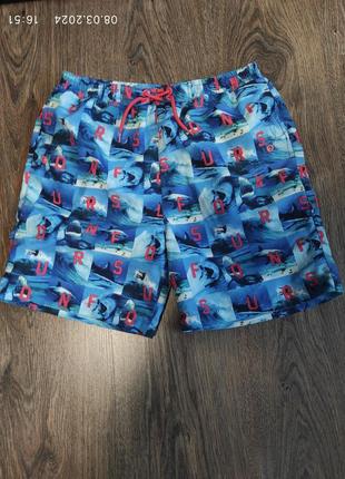 Пляжные шорты с акулами для мальчика 13-14 лет