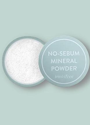 Минеральная безцветная компактная пудра для матирования innisfree no-sebum mineral pact 8.5 г