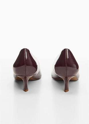 Бордовые туфли женские китен хил mango new3 фото