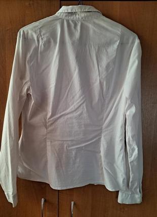 Блуза рубашка белая orsay бренд размер 40 /m стрейч6 фото