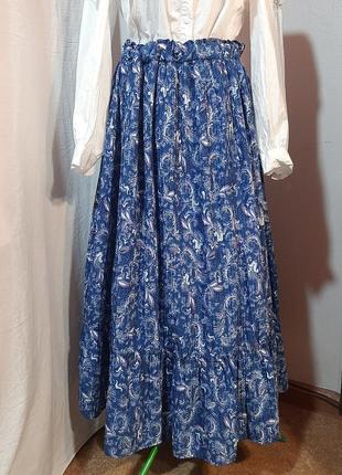 Легенька довга синя юбка2 фото