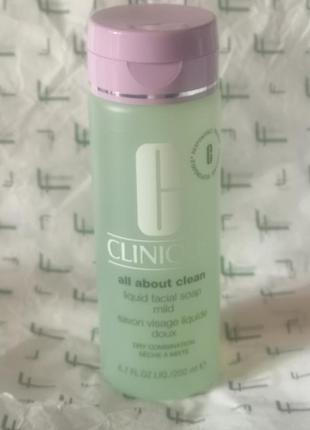 Clinique liquid facial soap mild рідке мило для сухої та комбінованої шкіри, 200 мл2 фото