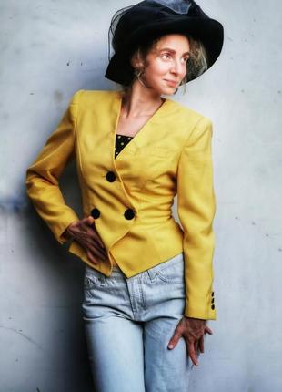 Обманка винтажный пиджак жакет блейзер манишка винтаж ретро в горох kasper for asl вискоза