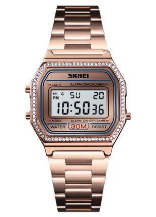 Жіночий наручний електронний годинник skmei 1474rg rose gold