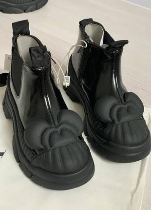 Дитячі черевики для дівчинки zara/ черевички дитячі  зара/ дитячі демісезонні черевички зара/чорні черевики для дівчинки зара2 фото