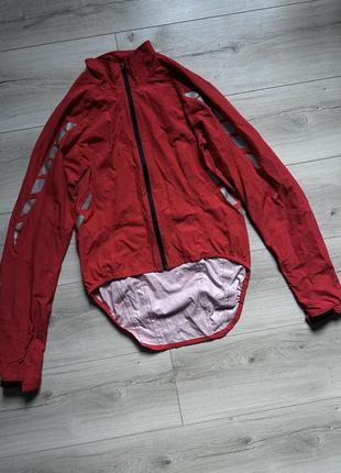 Мужская красная велосипедная ветрозащитная куртка ветровка на молнии gore bike wear