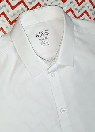 😉1+1=3 брендовая базовая белая рубашка marks&amp;spencer на мальчика 14 - 15 лет2 фото