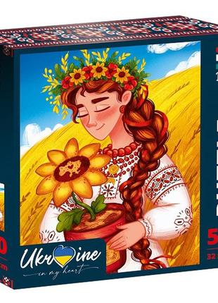 Пазл украиночка с подсолнухом «ukrainian girl with the sunflower» dt500-05