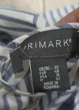 Полосатая легкая блуза с баской, рюшами primark 16-18 размер4 фото