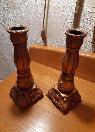 Красиві керамічні свічники під бронзу