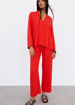 Приятные яркие брюки zara,p xs