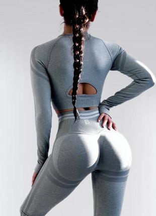 Костюм для фитнеса женский lilafit серый l (lfs000025)