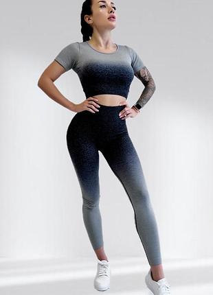 Костюм для фитнеса женский lilafit серый градиент s (lfs000032)