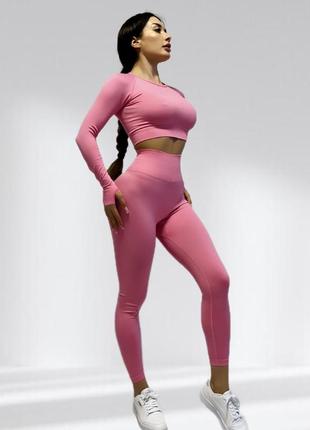 Костюм для фитнеса женский lilafit розовый m (lfs000069)2 фото