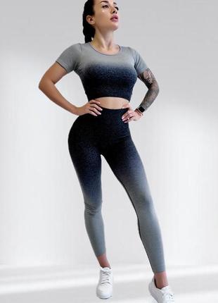 Костюм для фитнеса женский lilafit серый градиент l (lfs000032)