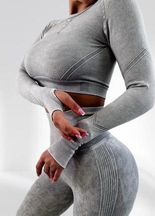 Костюм для фитнеса женский lilafit светло-серый m (lfs000083)