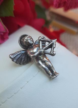 Винтажная подвеска ангел из серебра1 фото