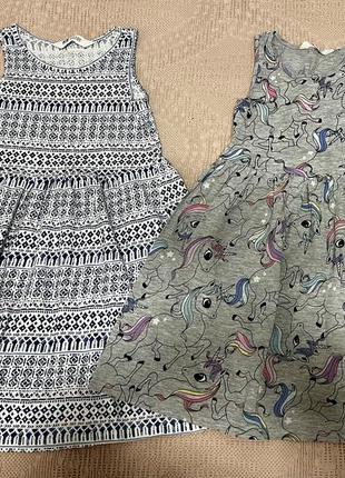 Трикотажное платье h&amp;m 6-7 лет майолика голубое