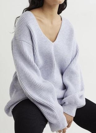 100% шерстяной светло-фиолетовый свитер h&amp;m