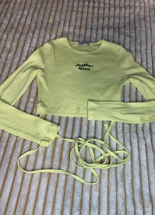 Топ з довгим рукавом / лонгсліс вкорочений / лонг из завʼязками