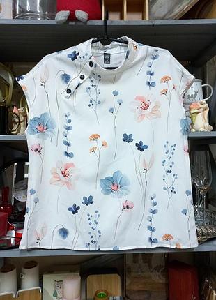 Блуза блузка цветочный узор принт