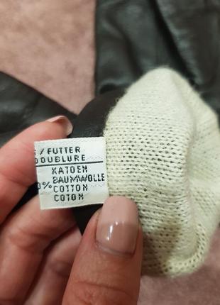 Кожаные перчатки цвет шоколад подклада шерсть