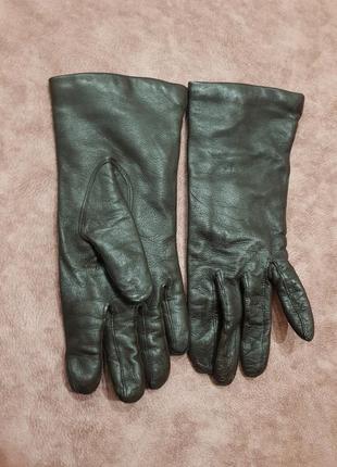 Кожаные перчатки цвет шоколад подклада шерсть