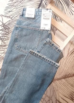 Джинсы zara высокая посадка прямые классические джинсы4 фото