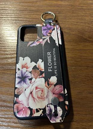 Чохол з ремінцем та кільцем на айфон 11 pro