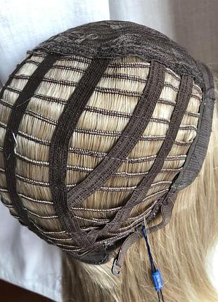 Искусственный парик с челкой чёлкой каскад густые волосы светлые русые блонд блондин...