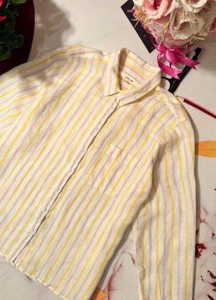 Брендова сорочка marks&spencer, 100% льон, розмір 18/465 фото