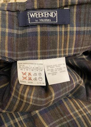 Max mara weekend льняная ассиметричная  юбка на запах7 фото