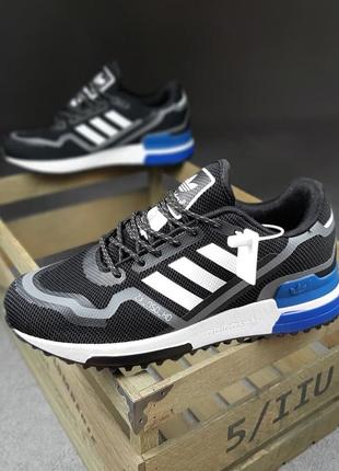 👟 кроссовки adidas zx750 hd черные с синим / наложка bs👟3 фото
