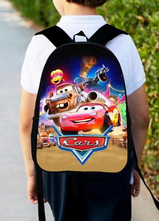 Рюкзак дитячий тачки блискавка маквін 34х27см, міський ранець для хлопчика з принтом