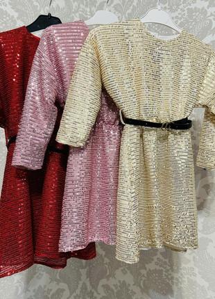 Дорогая фирменная коллекция платья пайетки с поясом1 фото