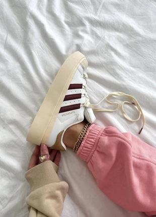 Adidas superstar beige red3 фото