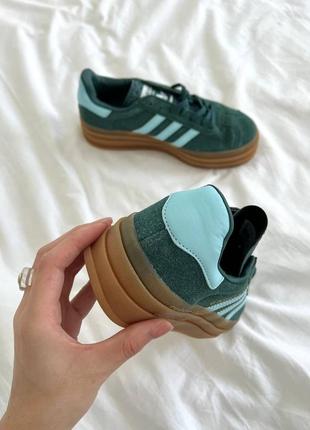 Женские кеды adidas gazelle зеленые3 фото