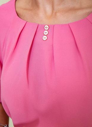 Нарядная блузка с рукавами 3/4 и поясом, цвет розовый, красивая блуза с поясом2 фото