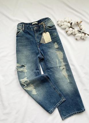 Джинсы, кюлоты, штаны, с потертостями, pull&bear