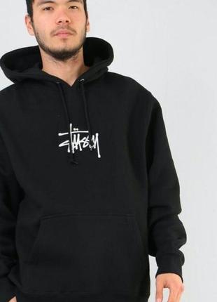 Чёрное худи stussy2 фото