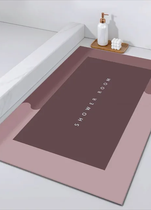 Универсальный антискользящий коврик для ванной shower room 40х60 см цвет розовый1 фото