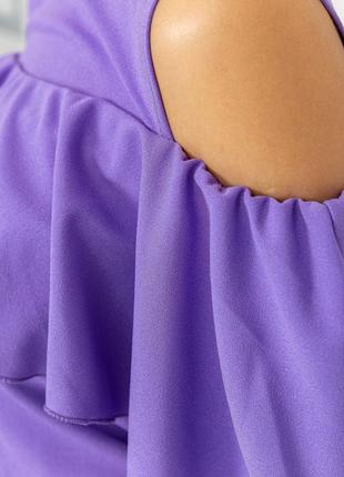 Блузка з відкритими плечами і воланом, колір фіолетовий5 фото